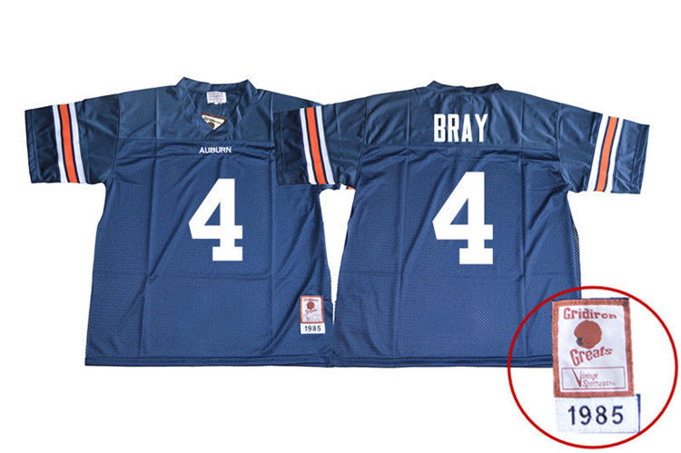 1985 Throwback Youth #4 Quan Bray Auburn Tigers College Football Jerseys Sale-Navy